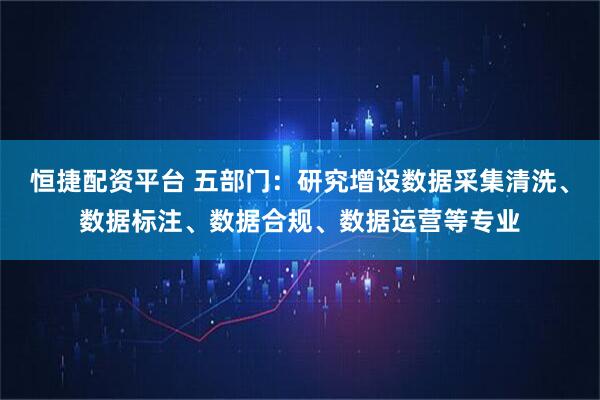 恒捷配资平台 五部门：研究增设数据采集清洗、数据标注、数据合规、数据运营等专业